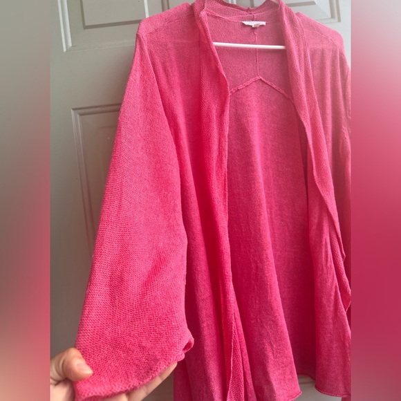 EILEEN FISHER 100% Hemp Coral Pink Cardigan – Size XL - Picture 5 of 9